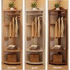 Solid Wood Corner Coat Rack with Adjustable Shelf