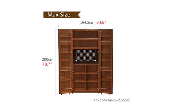 Solid Wood Double Door Kitchen Pantry Cabinet