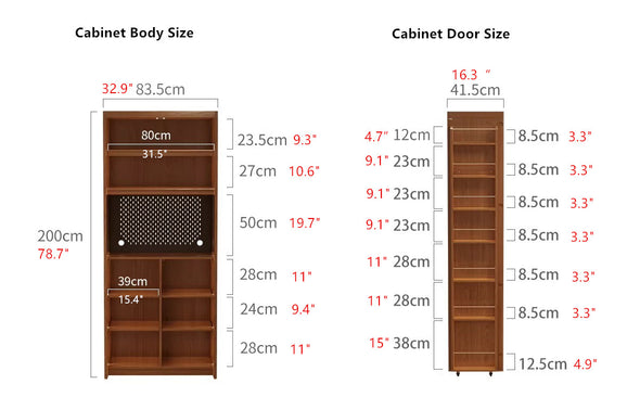 Solid Wood Double Door Kitchen Pantry Cabinet