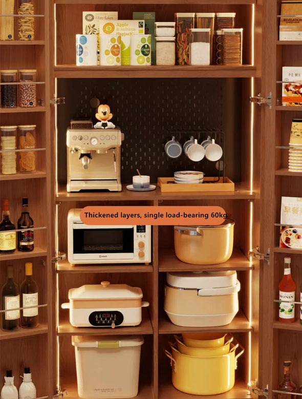 Solid Wood Double Door Kitchen Pantry Cabinet