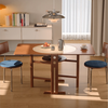 Solid Wood Double Drop Leaf Dining Table with Sintered Stone Tabletop