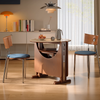 Solid Wood Double Drop Leaf Dining Table with Sintered Stone Tabletop
