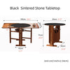 Solid Wood Double Drop Leaf Dining Table with Sintered Stone Tabletop