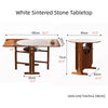 Solid Wood Double Drop Leaf Dining Table with Sintered Stone Tabletop