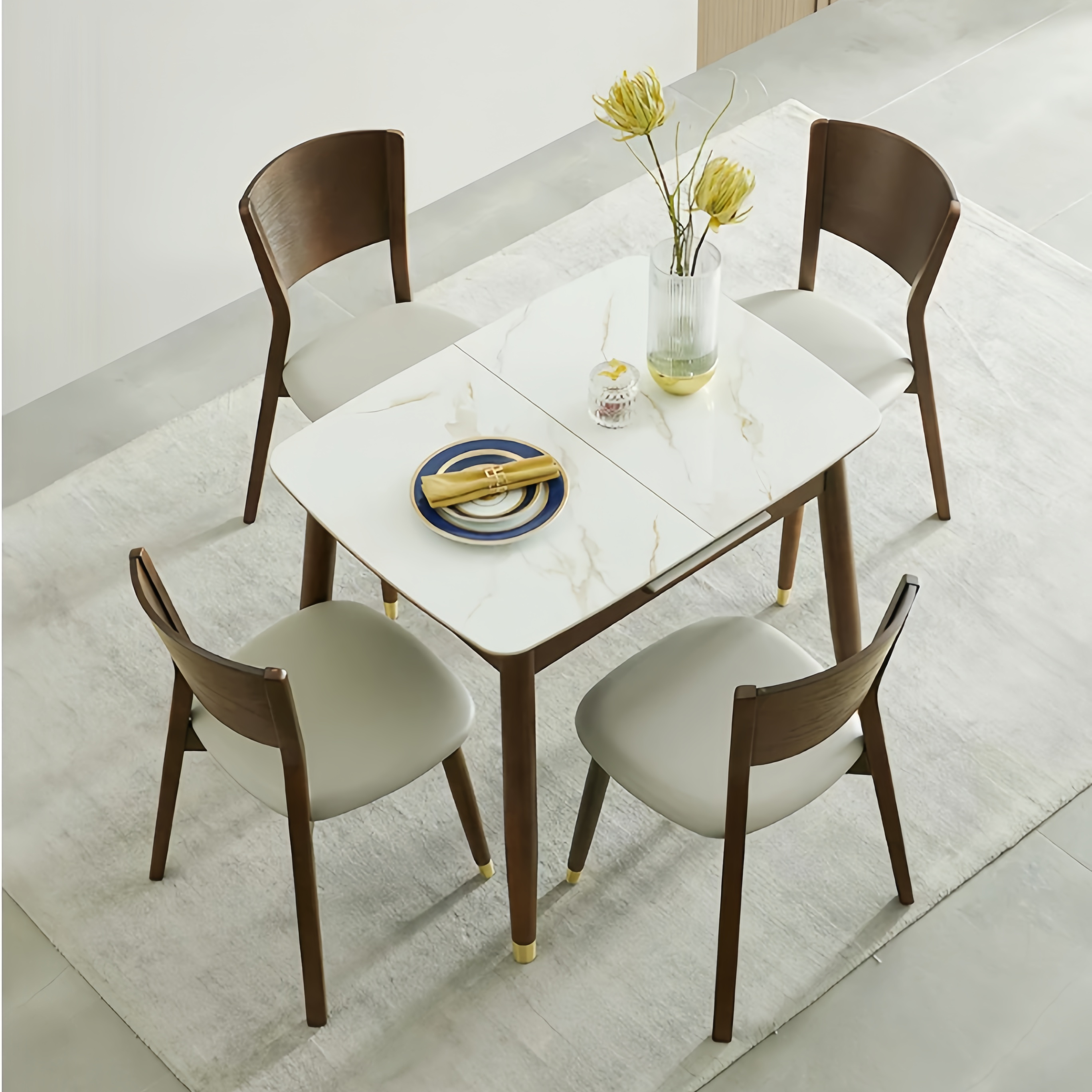 Solid Wood Expandable Dining Table with Sintered Stone Tabletop – SPS ...