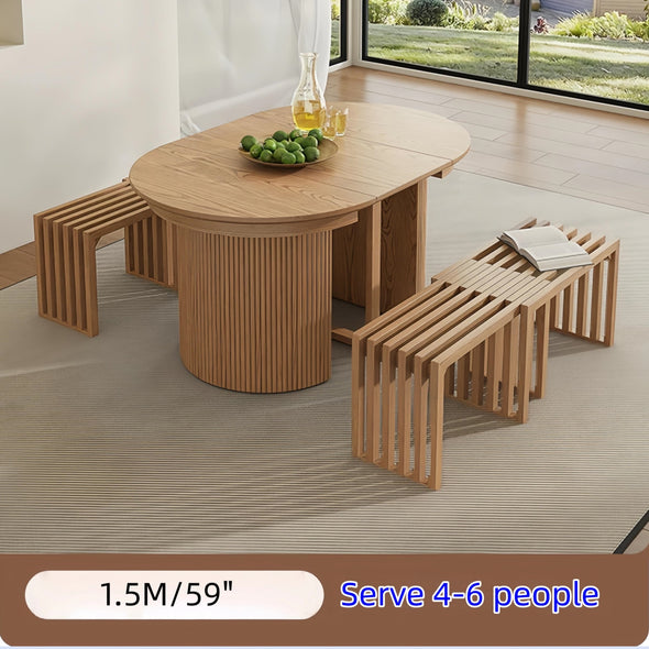 Solid Wood Extendable Round Dining Table – SPS FURNTIURE