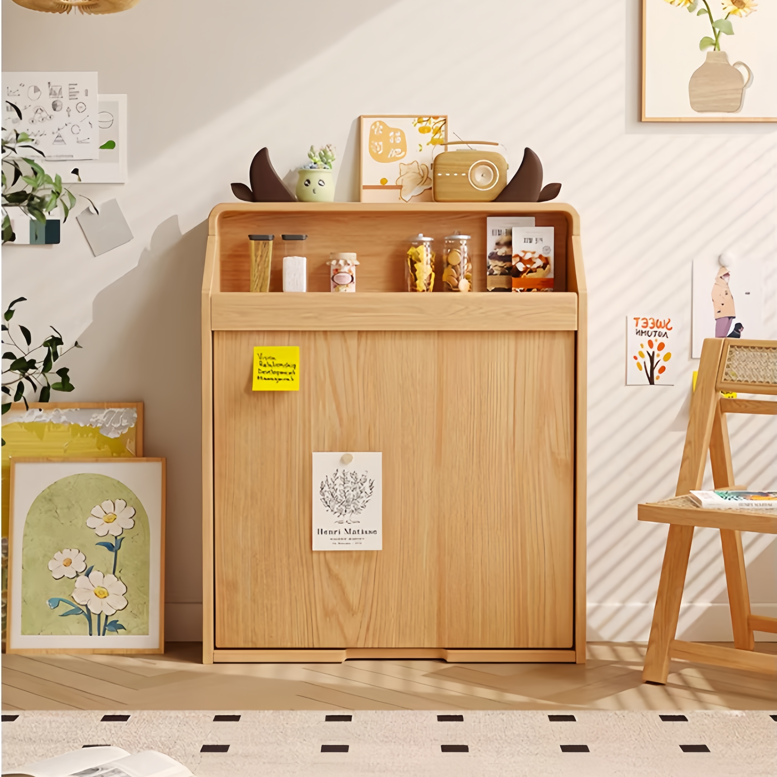 Solid Wood Folding Multifunctional Dining Table for Small Apartments ...