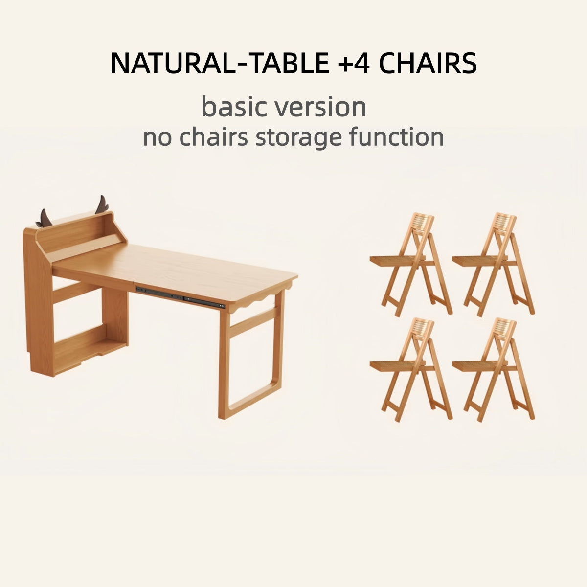 Solid Wood Folding Multifunctional Dining Table for Small
