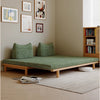 Solid Wood Frame Tatami Sofa Bed With Tumbler Back Cushion
