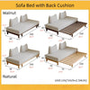 Solid Wood Frame Tatami Sofa Bed With Tumbler Back Cushion