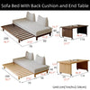 Solid Wood Frame Tatami Sofa Bed With Tumbler Back Cushion