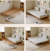 Solid Wood Frame Tatami Sofa Bed With Tumbler Back Cushion