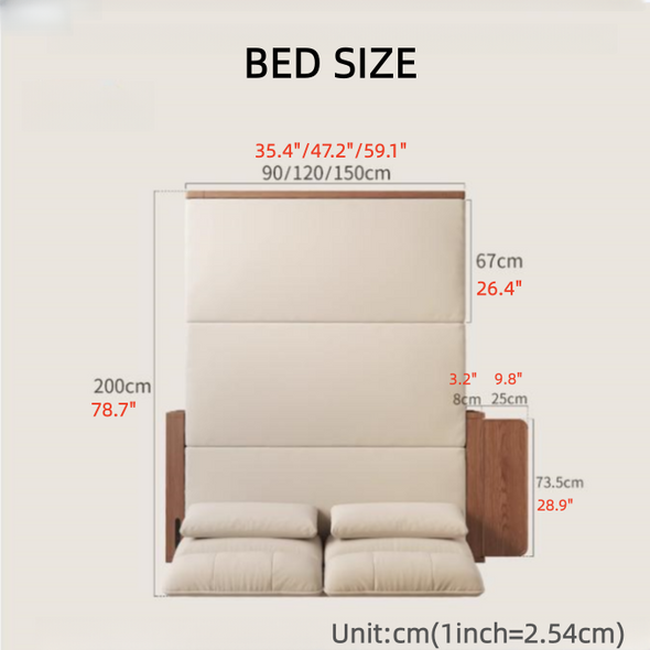 Solid Wood Metal Frame Convertible Sofa Bed with Hidden Storage