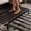 Solid Wood Metal Frame Convertible Sofa Bed with Hidden Storage