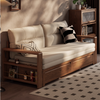 Solid Wood Pull Out Sofa Bed with Underneath Storage Drawers