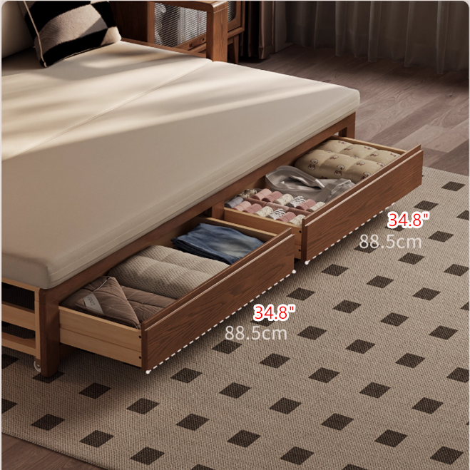 Solid Wood Pull Out Sofa Bed with Underneath Storage Drawers – SPS ...