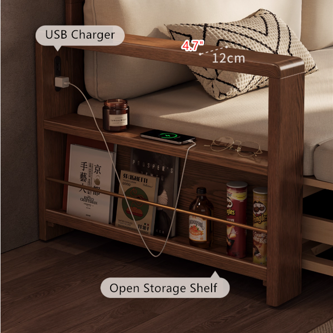 Solid Wood Pull Out Sofa Bed with Underneath Storage Drawers – SPS ...