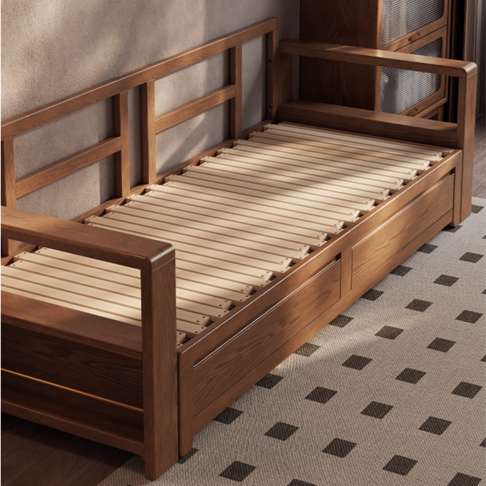 Solid Wood Pull Out Sofa Bed with Underneath Storage Drawers – SPS ...