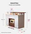 Space-Saving Extendable Kitchen Island Table with Large Storage Cabinet