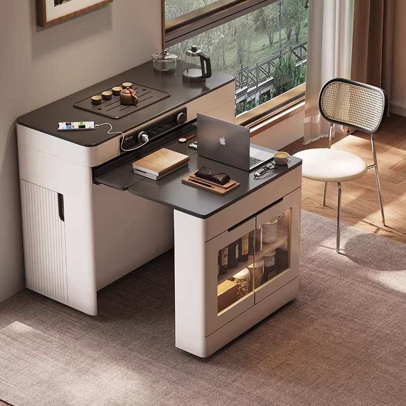 Space Saving Kitchen Island Table with Leaves and Universal Wheels ...