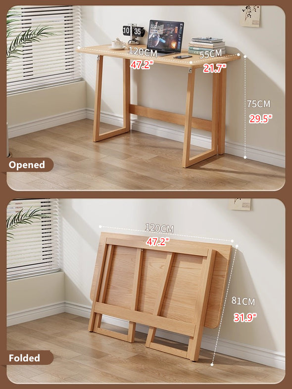 Space Saving Solid Wood Folding Desk