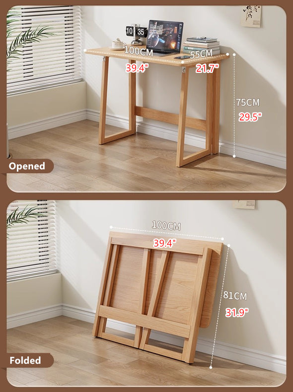 Space Saving Solid Wood Folding Desk