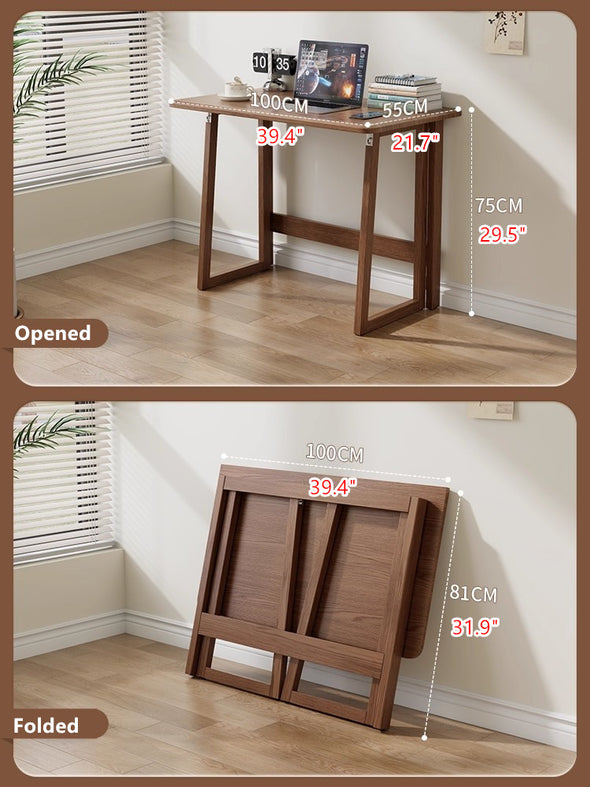 Space Saving Solid Wood Folding Desk