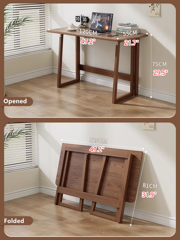 Space Saving Solid Wood Folding Desk