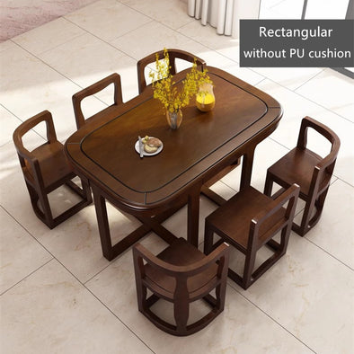 Space Saving Solid Wood Nesting Dining Table and Chairs Set – SPS FURNTIURE