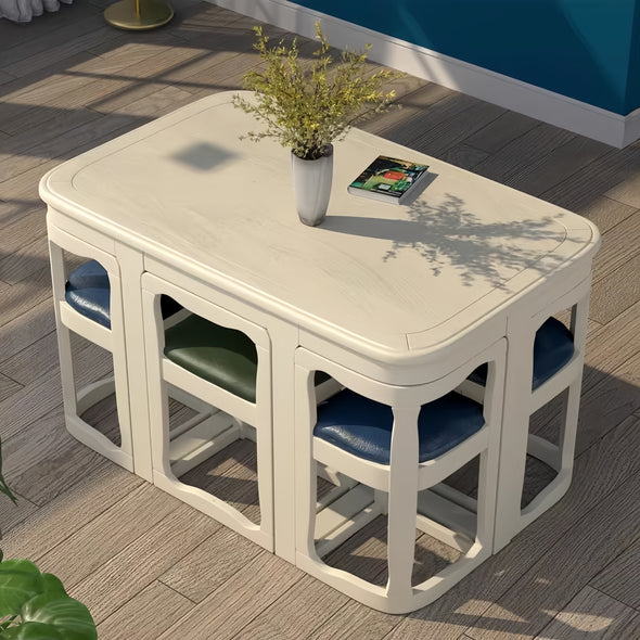 Space Saving Solid Wood Nesting Dining Table and Chairs Set – SPS FURNTIURE