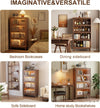 Solid Wood  Bookcase with Tempered Glass Flip-Up Doors