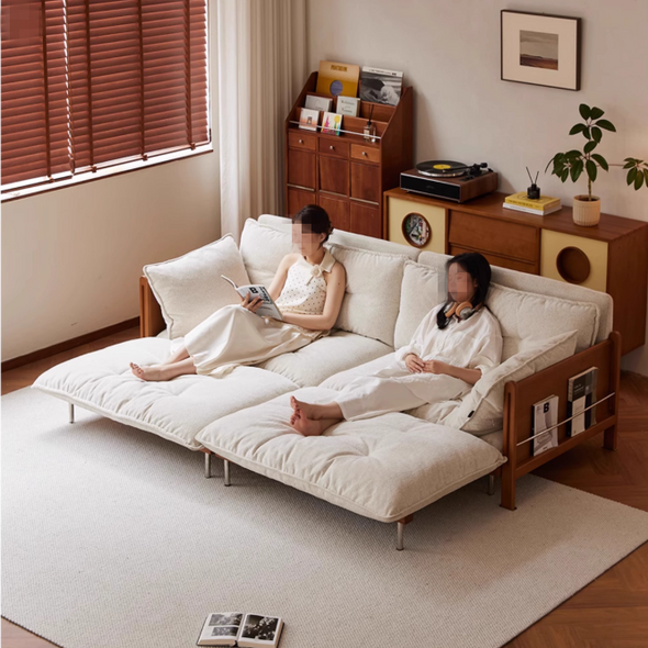 Versatile 3-in-1 Cloud Sofa Bed with Built-In Side Storage