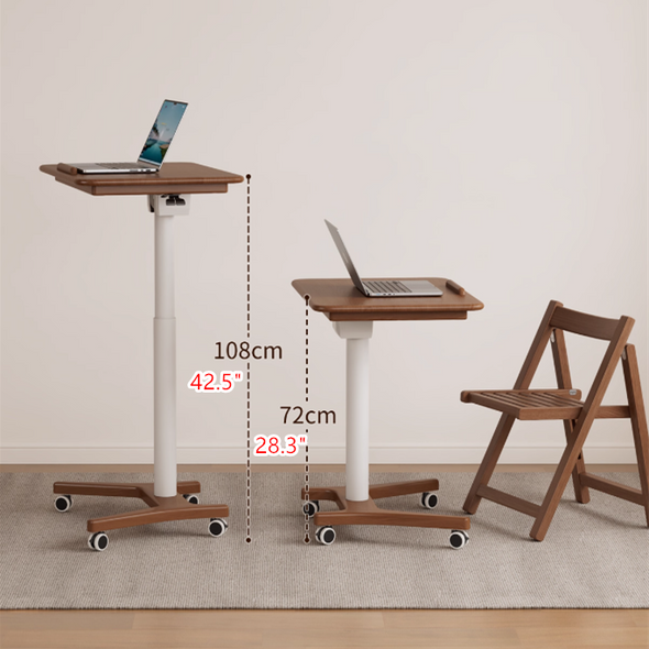 Liftable and Adjustable Solid Wood Laptop Desk with Universal Wheels