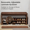 Adjustable Solid Wood Shoe Storage Bench with Soft PU Cushion