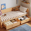 Solid Wood POLKA Pull Out Sofa Bed with Underneath Storage Drawers