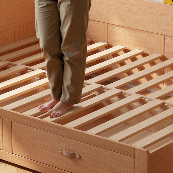 Solid Wood POLKA Pull Out Sofa Bed with Underneath Storage Drawers