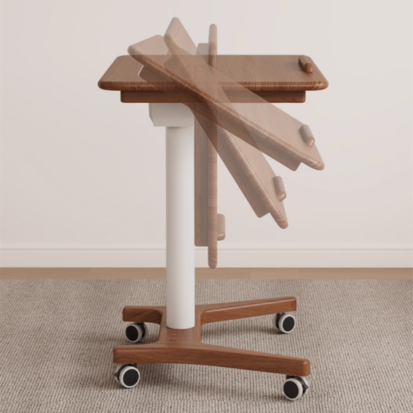 Liftable and Adjustable Solid Wood Laptop Desk with Universal Wheels