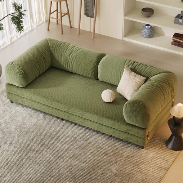 Metal Frame Corduroy Fabric Upholstered Sofa Bed