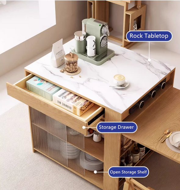 Telescopic and Expandable Island Table