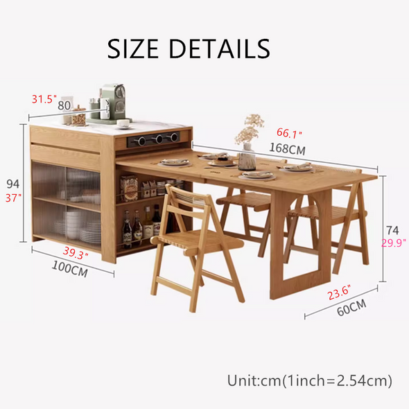 Telescopic and Expandable Island Table