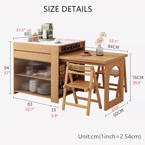 Telescopic and Expandable Island Table