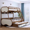 Twin over Full Bunk Bed with Underneath Storage Trundle and Drawer Stairs