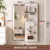 Wall Mounted Full Body Mirror with Peg Board Organizer