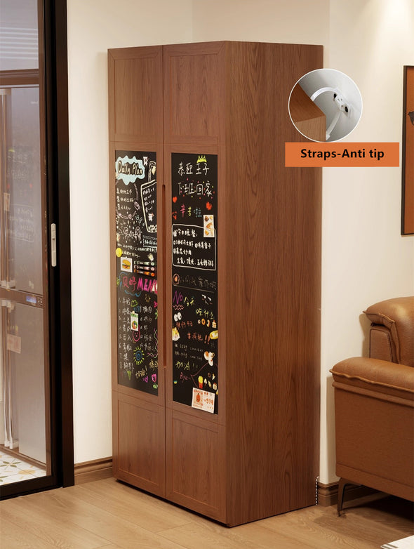 Solid Wood Double Door Kitchen Pantry Cabinet