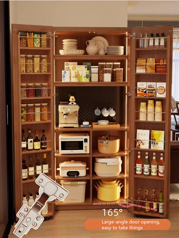 Solid Wood Double Door Kitchen Pantry Cabinet