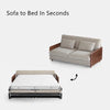 Light Luxury Walnut Wood Armrest Sleeper Sofa Bed with Mattress