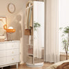 Full Body Mirror with Coat Rack