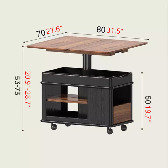 Solid Wood Lift and Expand Top End Table