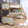 Twin over Full Bunk Bed with Underneath Storage Trundle and Drawer Stairs