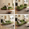 Modern Modular Island Rotating Sofa with Adjustable Armrest and Back Cushion